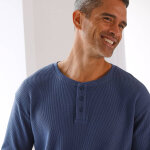 Pyjama col tunisien nid d'abeille manches longues - blancheporte