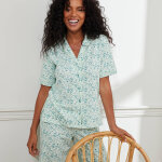 Pyjama court imprimé fleurs - blancheporte Pyjama court imprimé fleurs - blancheporte