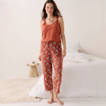 Pyjama court imprim� fleuri avec bretelles fronc�es - blancheporte