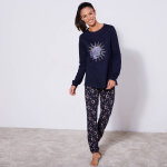 Pyjama manches longues imprimé astres avec masque de nuit offert - blancheporte Pyjama manches longues imprimé astres avec masque de nuit offert - blancheporte