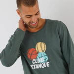 Pyjama message motif p�tanque manches longues - blancheporte