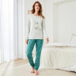Pyjama motif  chat  manches longues volantes - blancheporte