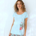 Pyjama pantacourt imprim� - coton modal - blancheporte