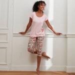 Pyjama pantacourt imprim - coton modal - blancheporte