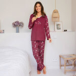 Pyjama pantalon imprim� fleurs - pur coton - blancheporte