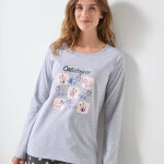 Pyjama pantalon imprim avec pochon assorti - blancheporte