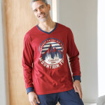 Pyjama pantalon jersey, col v contrast� - blancheporte