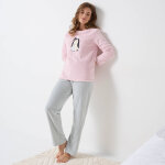 Pyjama pantalon polaire motif  pingouins  manches longues - blancheporte