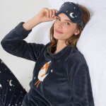 Pyjama polaire  faon  manches longues + masque assorti - blancheporte