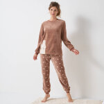 Pyjama polaire ours blanc, manches longues - blancheporte Pyjama polaire ours blanc, manches longues - blancheporte
