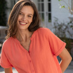 Pyjama short boutonn� en gaze de coton - blancheporte