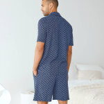 Pyjama short boutonn� en maille imprim�e - blancheporte