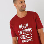 Pyjama short col rond � message - blancheporte