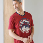 Pyjama short col v contrast� manches courtes - blancheporte