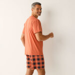 Pyjama short coton carreaux manches courtes - blancheporte Pyjama short coton carreaux manches courtes - blancheporte