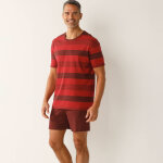 Pyjama short coton rayures fantaisie - blancheporte