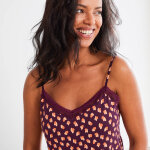 Pyjama short imprim animalier et dentelle - blancheporte