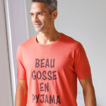 Pyjama short imprimé message, manches courtes - blancheporte Pyjama short imprimé message, manches courtes - blancheporte