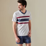 Pyjama short tricolore - lot de 2 - blancheporte Pyjama short tricolore - lot de 2 - blancheporte