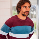 Pyjama tricolore velours manches longues - blancheporte