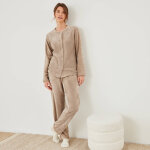 Pyjama veste boutonne manches longues, maille polaire - blancheporte