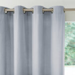 Rideau bachette uni tamisant oeillets - rideau : largeur 135 x hauteur 180cm - gris - colombine Rideau bachette uni tamisant oeillets - rideau : largeur 135 x hauteur 180cm - gris - colombine