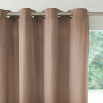 Rideau bachette uni tamisant oeillets - rideau : largeur 135 x hauteur 180cm - taupe - colombine
