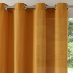 Rideau bachette uni tamisant oeillets - rideau : largeur 135 x hauteur 180cm - jaune - colombine