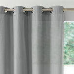 Rideau bachette uni tamisant oeillets - rideau : largeur 135 x hauteur 180cm - gris - colombine