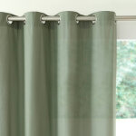 Rideau bachette uni tamisant oeillets - rideau : largeur 135 x hauteur 180cm - vert - colombine