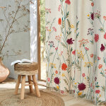 Rideau coton lin base fleurie - blancheporte Rideau coton lin base fleurie - blancheporte