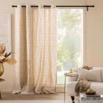 Rideau � ?illets imprim� arches, d�tails m�tallis�s - blancheporte