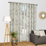 Rideau � ?illets, imprim� esprit jungle bicolore - blancheporte