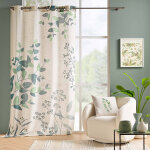 Rideau � ?illets, imprim� feuillage - blancheporte