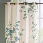 Rideau � ?illets, imprim� feuillage - blancheporte