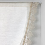 Rideau macram finition passe - tringle embrasse assortie - la paire - rideau : largeur 60 x hauteur ...