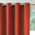Rideau occultant bachette uni - rideau : largeur 135 x hauteur 180cm - orange - colombine Rideau occultant bachette uni - rideau : largeur 135 x hauteur 180cm - orange - colombine