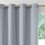 Rideau occultant bachette uni - rideau : largeur 135 x hauteur 180cm - gris - colombine Rideau occultant bachette uni - rideau : largeur 135 x hauteur 180cm - gris - colombine