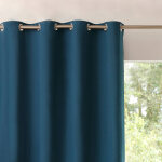 Rideau occultant bachette uni - rideau : largeur 135 x hauteur 180cm - bleu - colombine Rideau occultant bachette uni - rideau : largeur 135 x hauteur 180cm - bleu - colombine