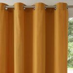 Rideau occultant bachette uni - rideau : largeur 135 x hauteur 180cm - jaune - colombine