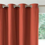 Rideau occultant bachette uni - rideau : largeur 135 x hauteur 180cm - orange - colombine