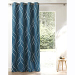 Rideau occultant imprim� serpentins - rideau : largeur 140 x hauteur 160cm - vert - colombine