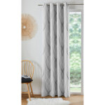Rideau occultant imprim� serpentins - rideau : largeur 140 x hauteur 160cm - gris - colombine