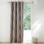 Rideau occultant imprim� serpentins - rideau : largeur 140 x hauteur 160cm - taupe - colombine