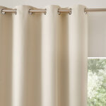 Rideau occultant uni satin finition oeillets - rideau occultant : largeur 135 x hauteur 160 cm - beige ...