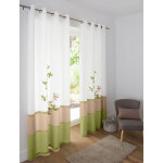 Rideau panneau voile motif orchide finition oeillets - blancheporte