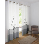 Rideau panneau voile motif orchid�e finition oeillets - blancheporte