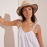 Robe bretelles tresses, gaze de coton - blancheporte