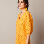 Robe broderie anglaise manches 3 / 4 - lora zellini