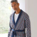 Robe de chambre imprim�e courte imprim� graphique - blancheporte